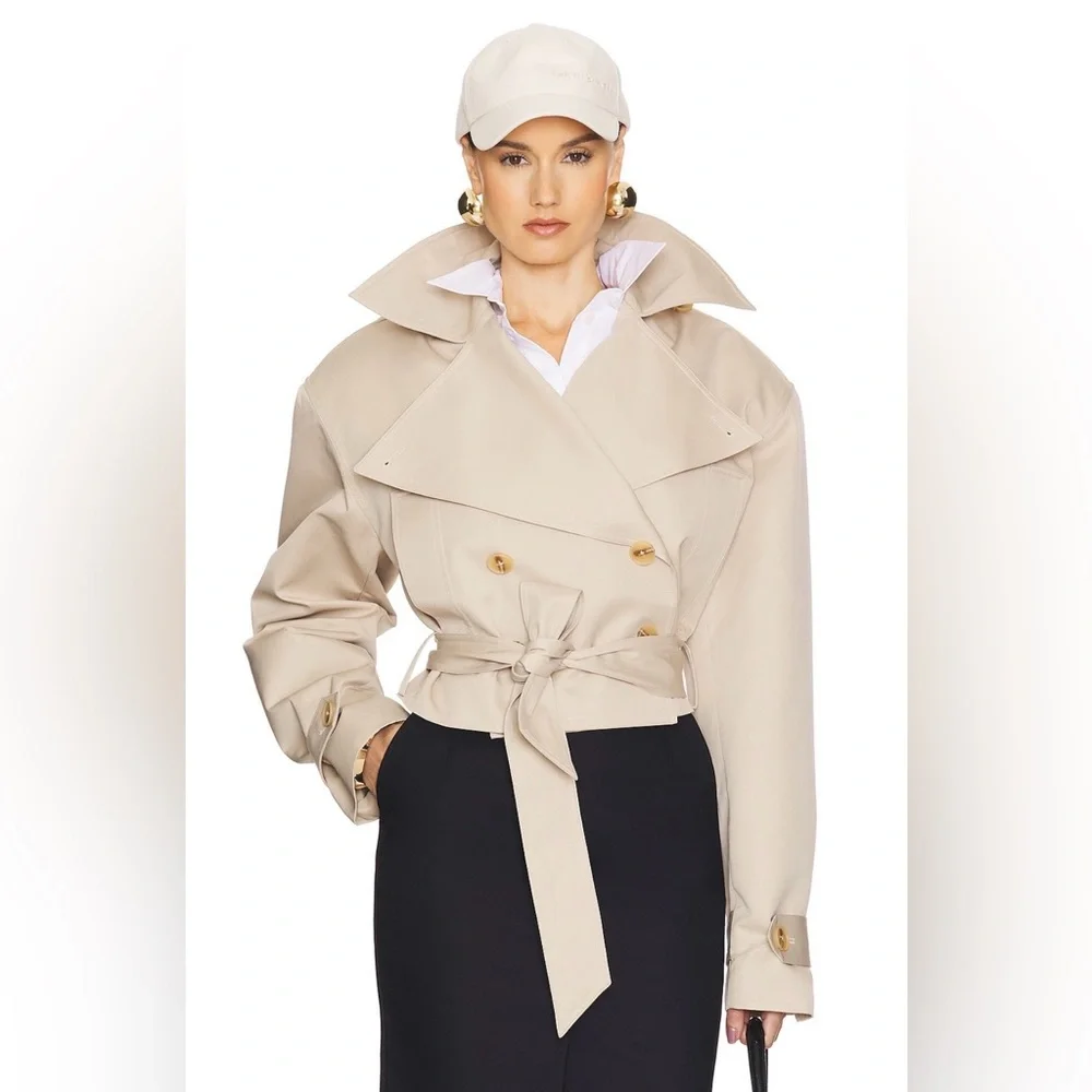 Helsa NWOT Overiszed Cropped Trench in Chino - Picture 7 of 13